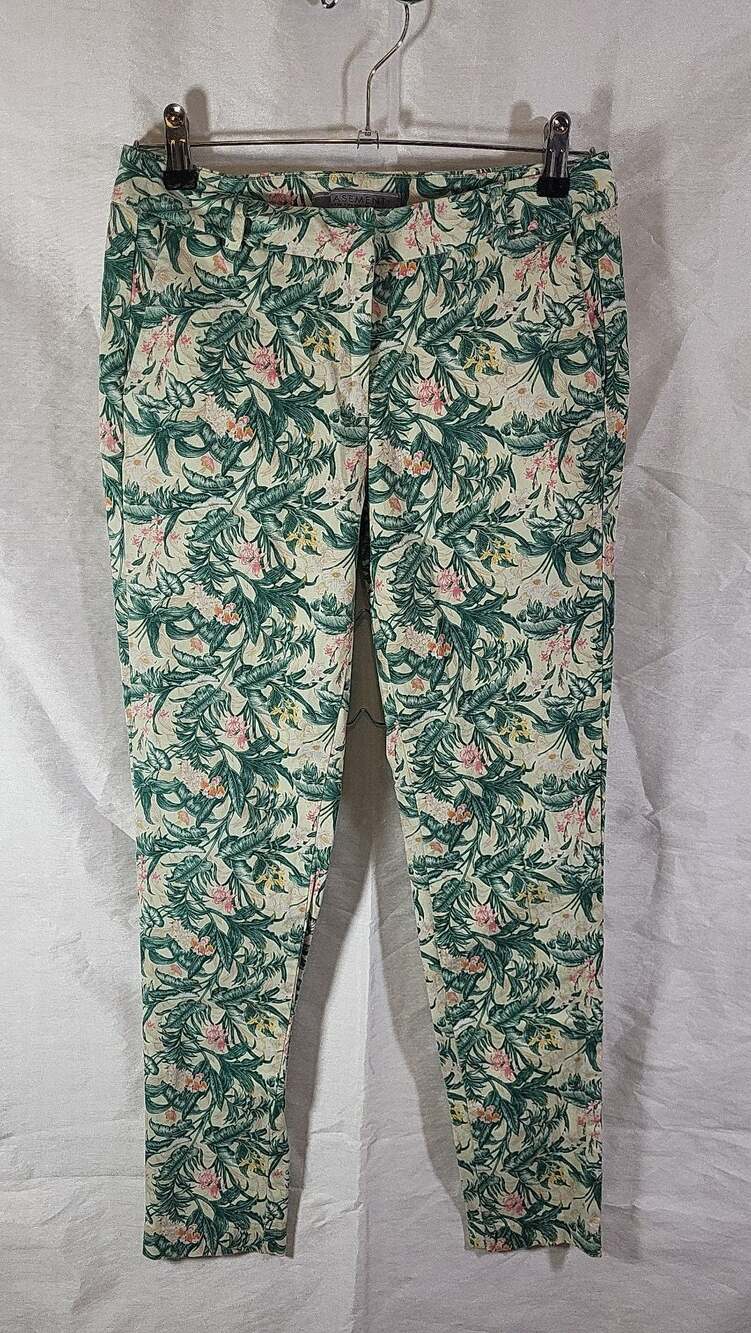 Basement Tropical Floral Print Skinny Ankle Pants, 28